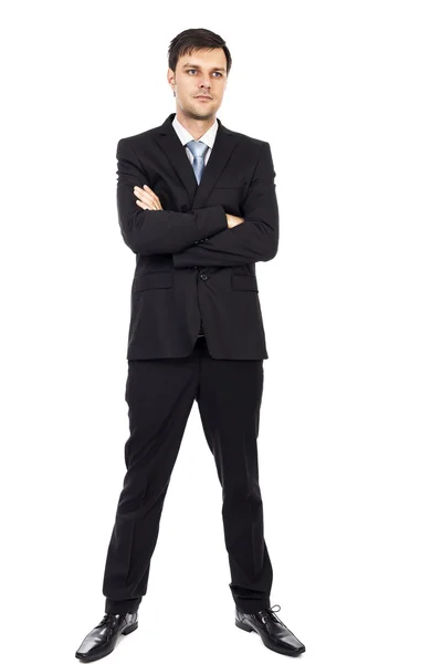 Full body portrait of  young business man with arms folded — Stock Photo, Image