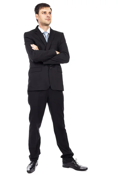 Full body portrait of  young business man with arms folded — Stock Photo, Image