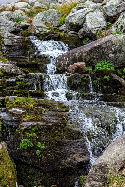 Corrente de água doce que desce a montanha — Fotografia de Stock