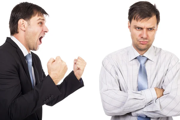 Portrait of two businessmen having a confrontation — Stock Photo, Image