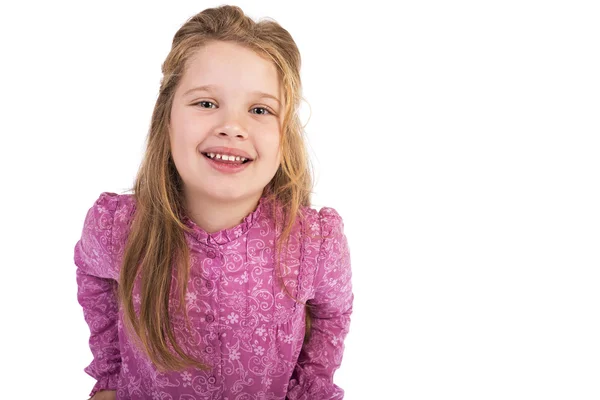 Closeup portrait of a happy cute little girl — Stock Photo, Image