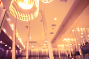 Bulanık bokeh arka plan, ışıkla Restoran