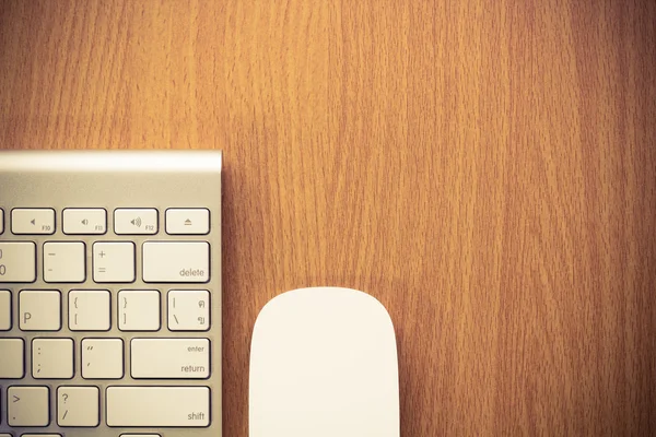 Top view work space on line — Stock Photo, Image