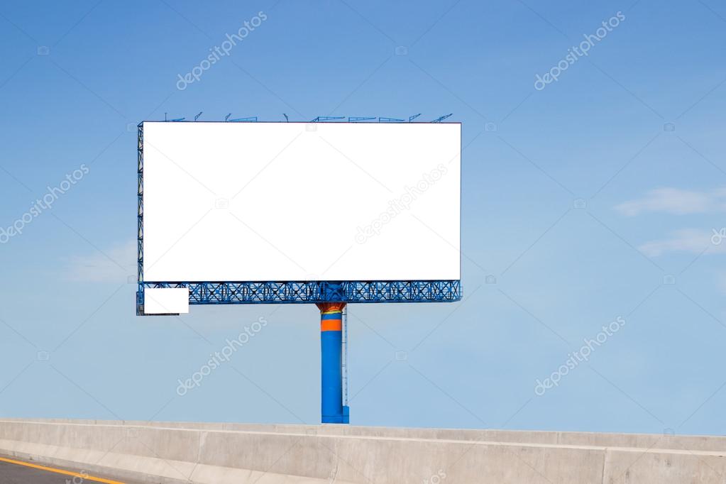Blank billboard with sky