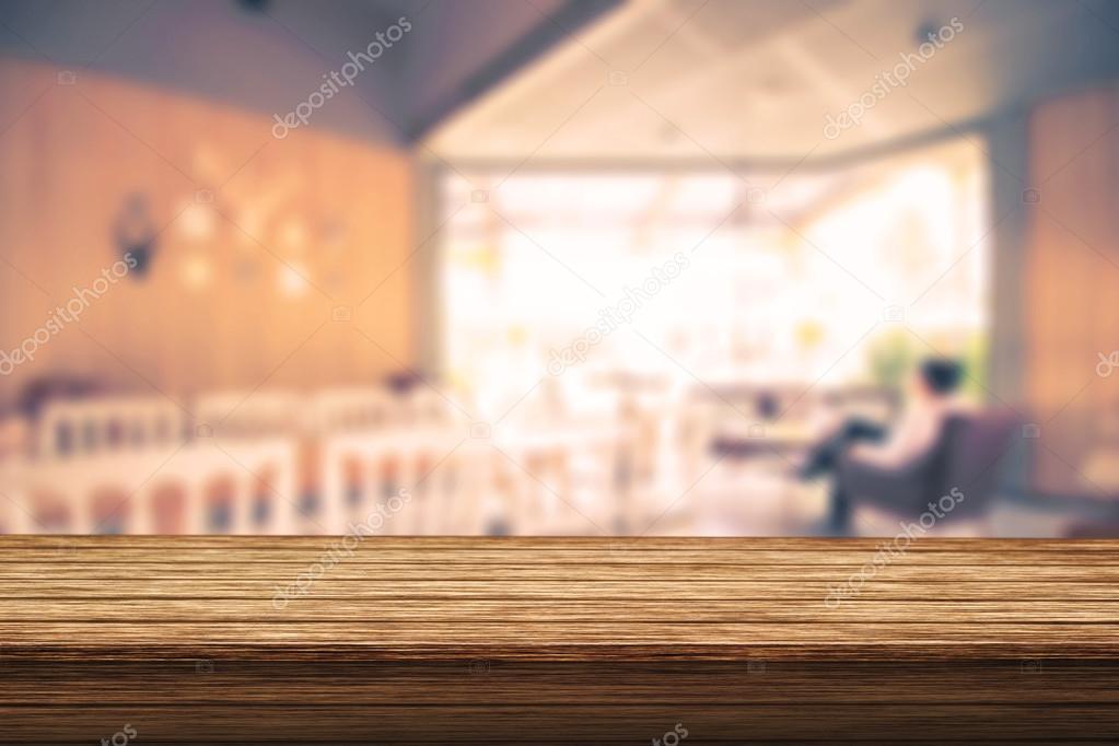 Empty wood table 