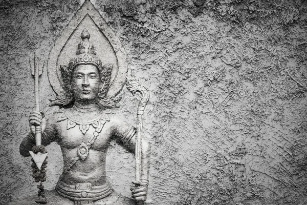 Arte della parete Tecnica speciale di arte thailandese, deva sulla parete — Foto Stock