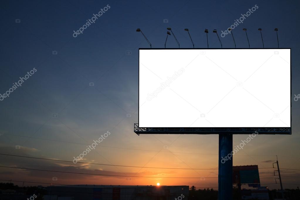 Silhouette with blank billboard