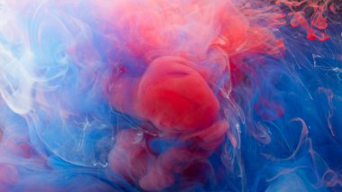 Soyut renk karışımı, suya düşen mürekkep rengi karışımı suda renkli mürekkep, suya düşen renk düşüşü