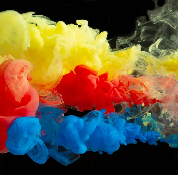 추상적 색깔의 혼합물 떨어지는 물감의 혼합물 — 스톡 사진