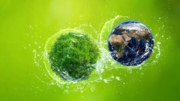 Dünya Çevre Günü Konsepti Dünya Günü Dünya Ağaç Yeşillik Arka — Stok fotoğraf