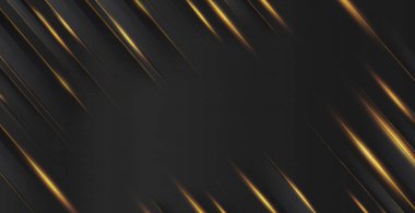 Koyu soyut arkaplanlı metal altın rengi ışık 