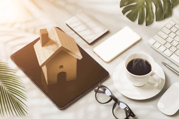 Trabalho Para Comprar Uma Casa Projecto Para Construir Uma Casa — Fotografia de Stock