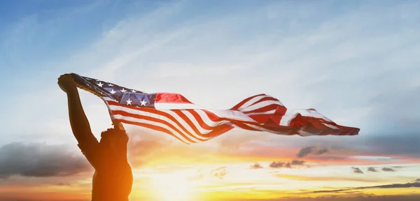 American Flag Usa Memorial Day Veteran Day Labor Day 4Th — Stock Photo, Image