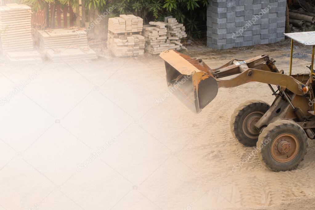Tractor on construction