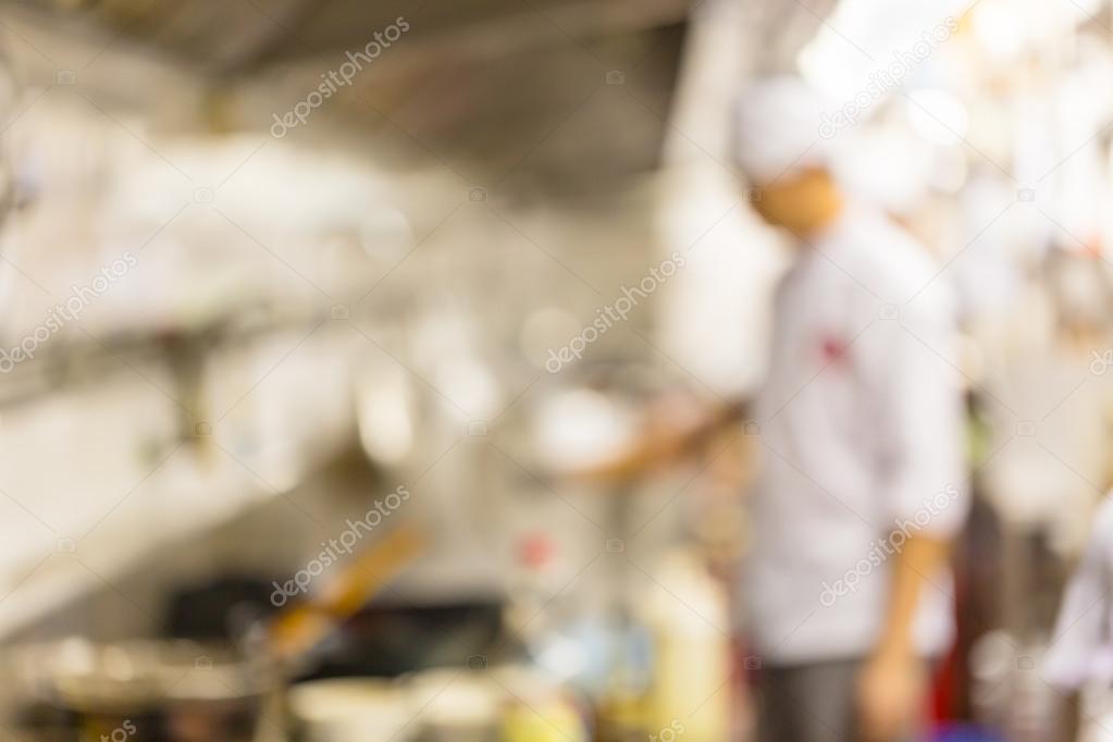 Blurred people cooking