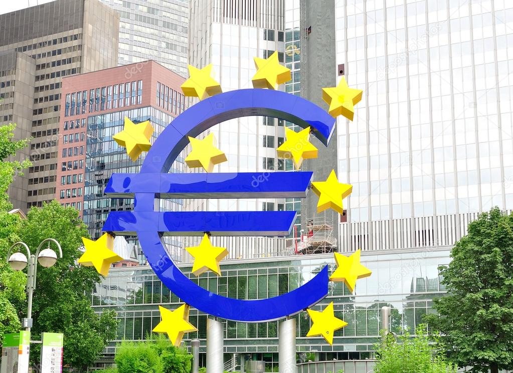 Euro sign in front of ECB.