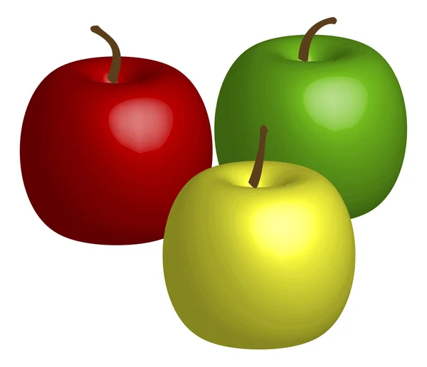 Three apples — Stock Vector