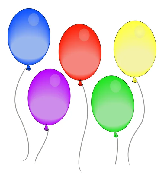 Cinco globos de colores — Archivo Imágenes Vectoriales