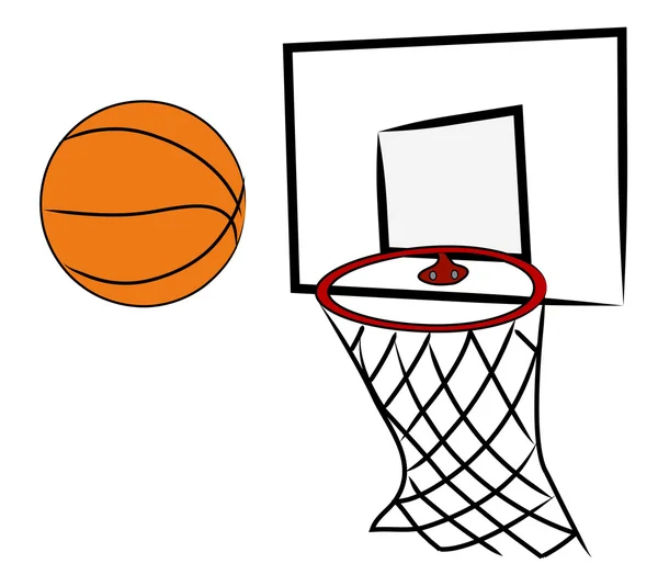 Basketball being shot into hoop — Stock Vector © willeecole 51806711