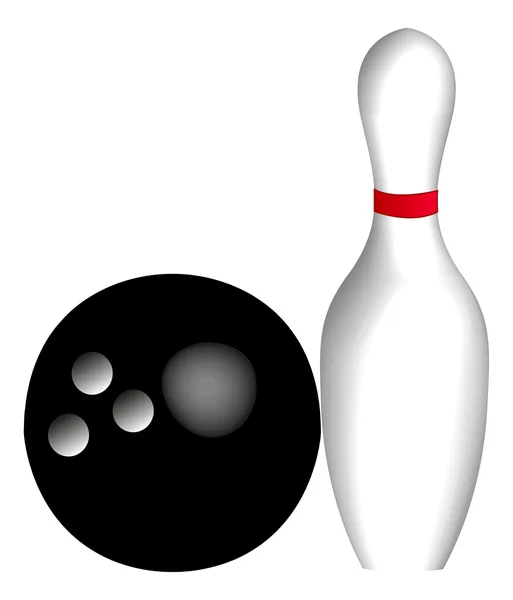 Zehn-Pin-Bowlingkugel — Stockvektor