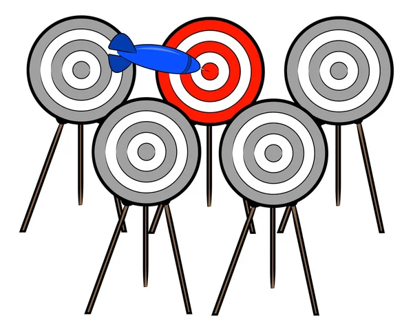 Dart choosing the right target — Stock Vector