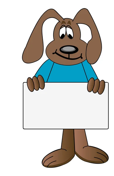 Perro sosteniendo signo en blanco — Vector de stock