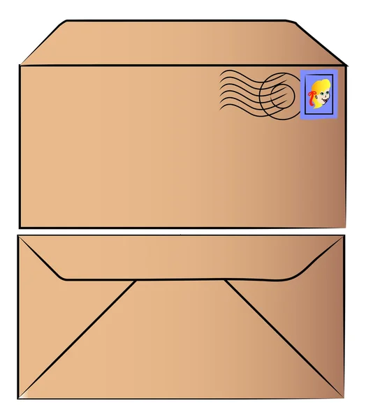 Sobre de la parte delantera y trasera — Vector de stock