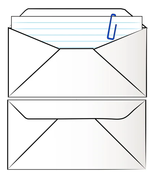 Kuvert från fram- och baksida — Stock vektor