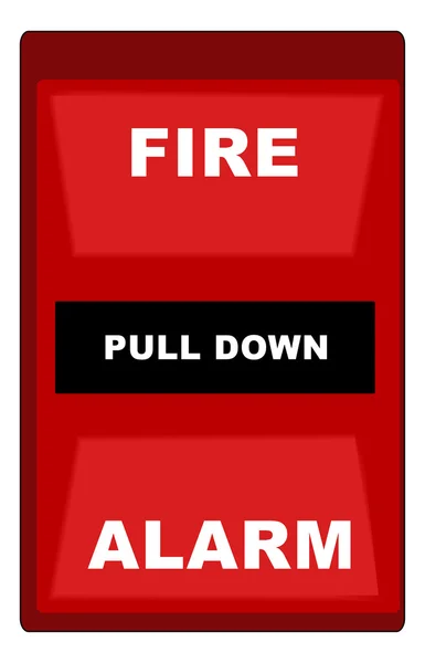 Illustration of red wall style fire alarm — Stock Vector