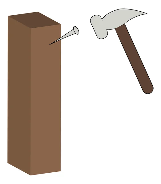 Wood handled hammer — Stock Vector