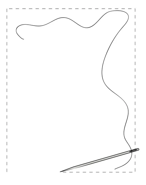 針とステッチの罫線 — ストックベクタ