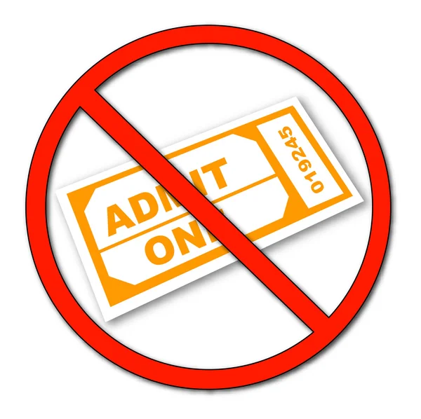 No admit one ticket — Stock Vector