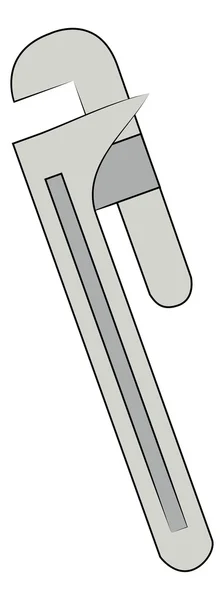 Llave de tubo ajustable de metal — Vector de stock