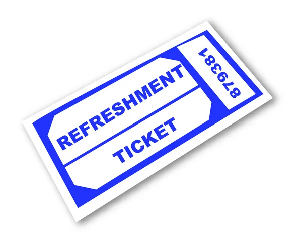 Blue refreshment ticket — Stock Vector