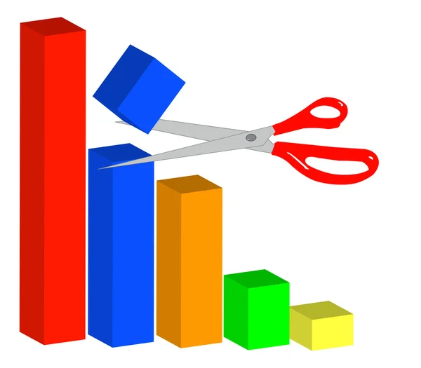 3d graph cuts business model — Stock Vector