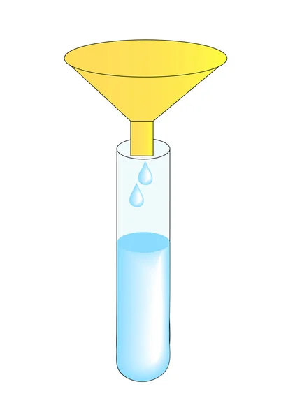 Tubo de ensayo y embudo — Archivo Imágenes Vectoriales