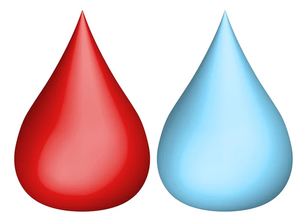 3d goteo de agua y sangre — Vector de stock