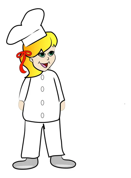 Female dressed in chef uniform — Stock Vector