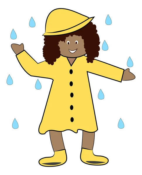 Kızı yağmur ceket — Stok Vektör