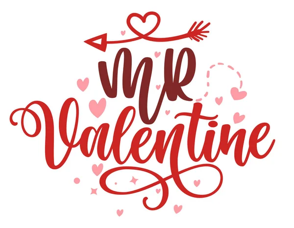 Valentine Calligraphy Phrase Valentine Day Hand Drawn Lettering Lovely Greetings — Stock Vector