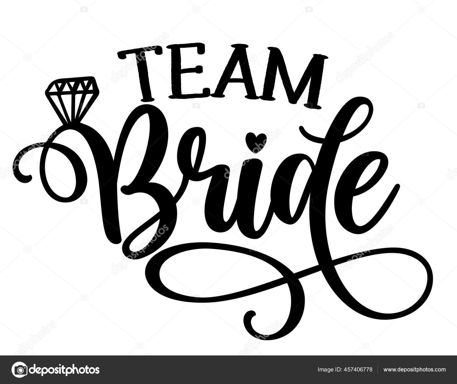 Team Bride Black Hand Lettered Quotes Diamond Ring Greeting Cards Stock  Vector by ©Azindianlany 457406778