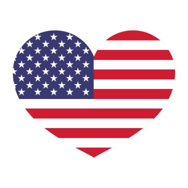 Amerikan bayrağı kalp çarpıntısında - ABD Bağımsızlık Günü motivasyon metniyle. Tişörtler için iyi, 4 Temmuz kutlu olsun. Bağımsızlık Günü ABD tatili. Amerika Birleşik Devletleri 'ni seviyorum. Biz.