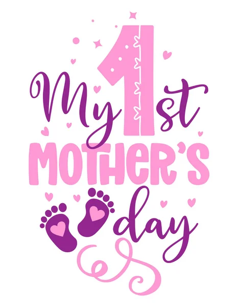 Primer Día Madre Feliz Día Las Madres Juego Tarjetas Felicitación — Archivo Imágenes Vectoriales