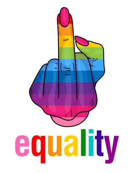 Equality Lgbt Pride Slogan Homosexual Discrimination Modern Calligraphy Rainbow Colored — Stock Vector