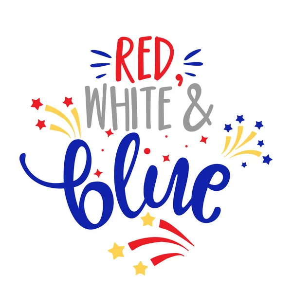 Kırmızı Beyaz Mavi Mutlu Bağımsızlık Günü Temmuz Tasarım Illüstrasyonları — Stok Vektör