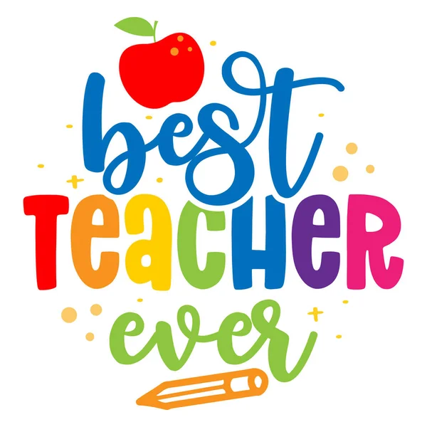 Best Teacher Ever Black Typography Design Gift Card Teacher Day — Stock Vector