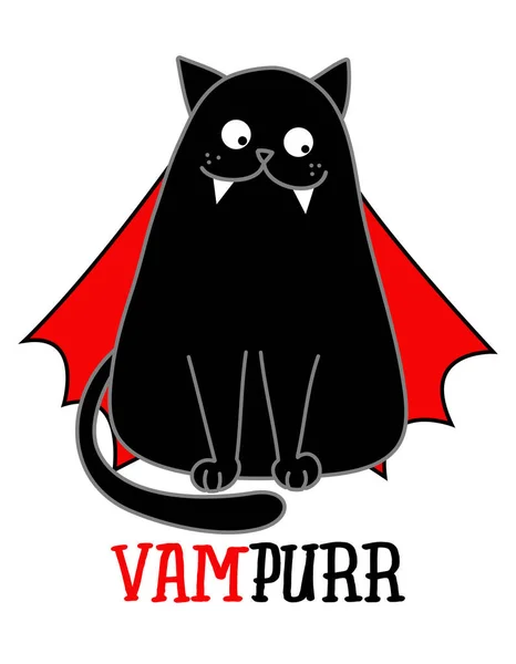 Happy Halloween Vampurr Vampire Desain Kutipan Lucu Dengan Gigi Vampir - Stok Vektor