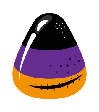 Happy Halloween - realistic illustration of one candy corn. Handmade sticker print. Cartoon style illustration. Good for prints on t-shirt and bag, poster, card. Cute poop or shit. Trick or treat.