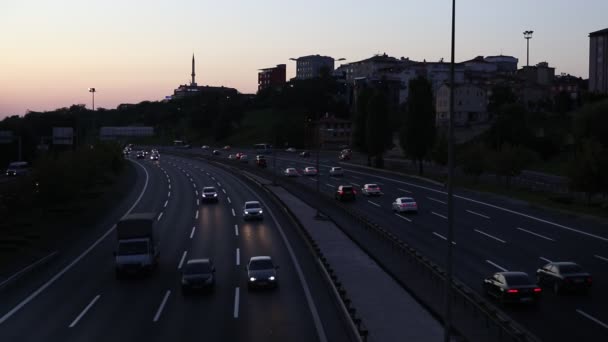 Nachtverkeer in Istanbul — Stockvideo