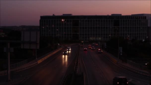 Nocne samochody Traffic Istanbul — Wideo stockowe